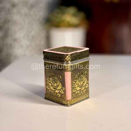 Rose Embossed Meenakari Storage Box With Pvc Bag