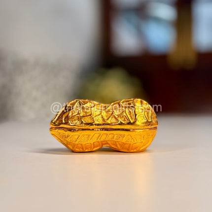 Golden Shaped Peanut Jar | TRG0028 | Gold Finish Metal Peanut‑Shape Jar Under ₹400 | Unique Wedding & Festive Return Gift Container