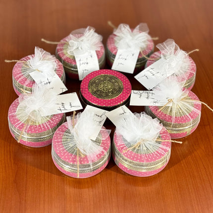 4" Pink Meenakari Box | TRG0035 | 4 Inch Round Pink Meenakari Stainless Steel Box Under ₹200 | Wedding, Pooja & Festive Return Gift