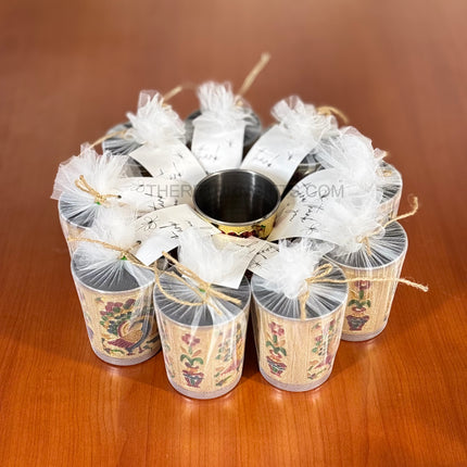 Meenakari Glass | TRG0038 | Meenakari Stainless Steel Glass Under ₹150 | Colorful Peacock Design Wedding & Festive Return Gift