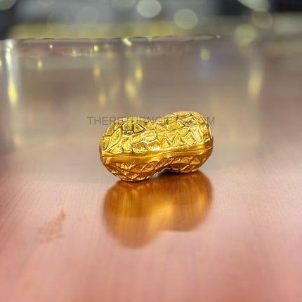 Golden Shaped Peanut Jar | TRG0028 | Gold Finish Metal Peanut‑Shape Jar Under ₹400 | Unique Wedding & Festive Return Gift Container
