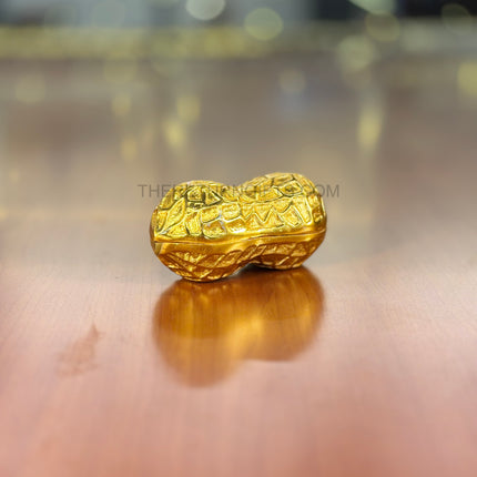 Golden Shaped Peanut Jar | TRG0028 | Gold Finish Metal Peanut‑Shape Jar Under ₹400 | Unique Wedding & Festive Return Gift Container