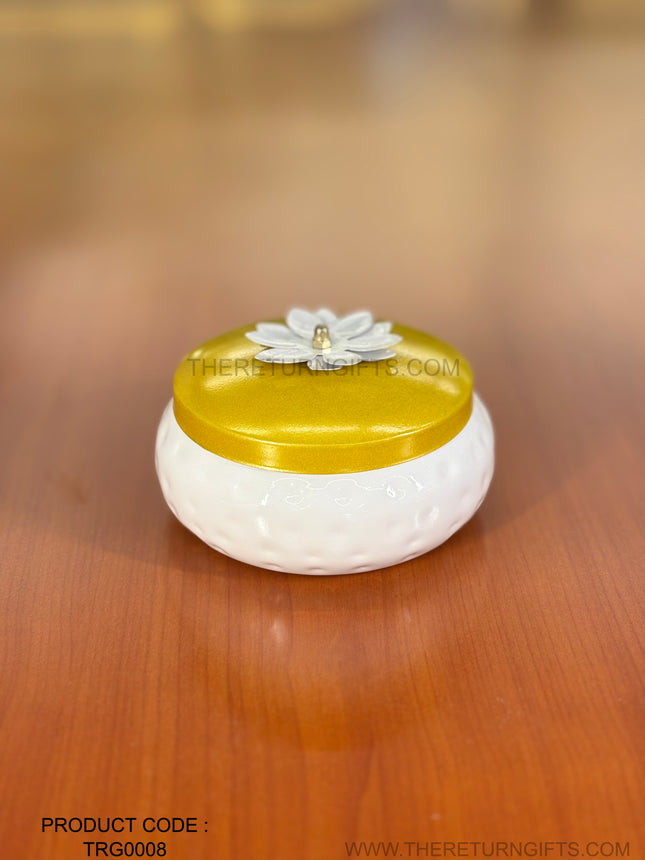 6 Inch White Jar | TRG0008 | 6" White Decorative Jar & Home Decor Under ₹150 | Stylish Kitchen Container & Festive Gift Jar