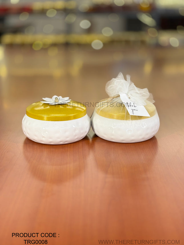 6 Inch White Jar | TRG0008 | 6" White Decorative Jar & Home Decor Under ₹300 | Stylish Kitchen Container & Festive Gift Jar