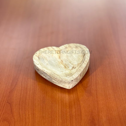 Wooden Heart Shaped Bowl | TRG0062 | Handcrafted Heart Shape Wooden Bowl for Snacks, Decor & Candle Styling Under ₹300 | Wedding & Housewarming Return Gift