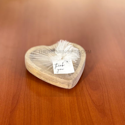 Wooden Heart Shaped Bowl | TRG0062 | Handcrafted Heart Shape Wooden Bowl for Snacks, Decor & Candle Styling Under ₹300 | Wedding & Housewarming Return Gift