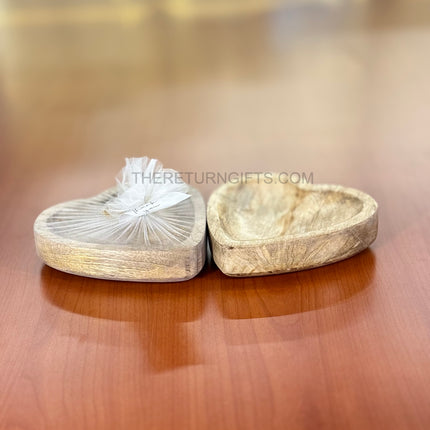 Wooden Heart Shaped Bowl | TRG0062 | Handcrafted Heart Shape Wooden Bowl for Snacks, Decor & Candle Styling Under ₹300 | Wedding & Housewarming Return Gift