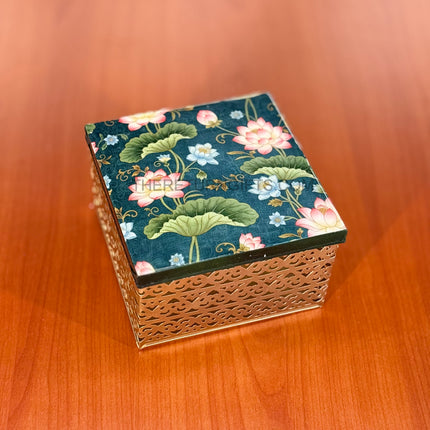 6 Inch Printed Square Box | TRG0021 | 6x6 Inch Decorative Square Box Under ₹300 | Ideal Wedding, Festive & Corporate Hamper Packaging