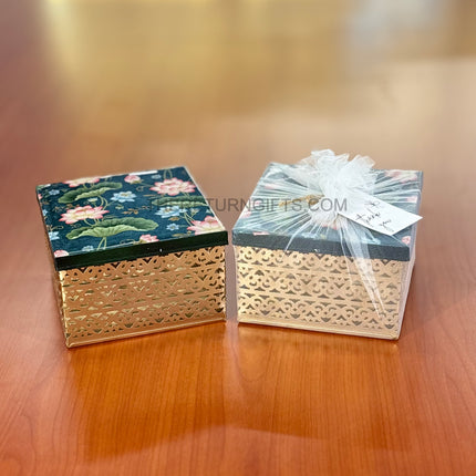 6 Inch Printed Square Box | TRG0021 | 6x6 Inch Decorative Square Box Under ₹300 | Ideal Wedding, Festive & Corporate Hamper Packaging