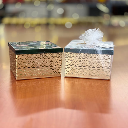 6 Inch Printed Square Box | TRG0021 | 6x6 Inch Decorative Square Box Under ₹300 | Ideal Wedding, Festive & Corporate Hamper Packaging