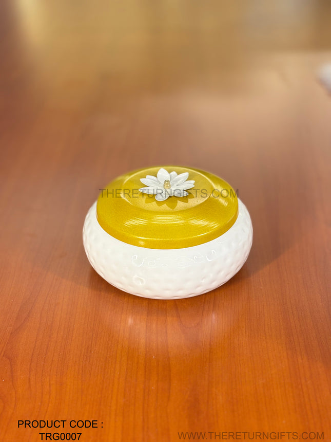 8 Inch White Jar | TRG0007 | 8" White Storage & Decorative Jar & Home Decor Under ₹300 | Elegant Wedding & Housewarming Gift Jar