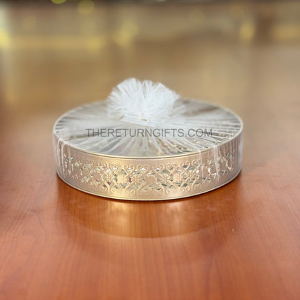 10" Printed Round Tray | TRG0010 | Decorative Printed Round Serving Gift Tray with Floral Designs Under ₹400 | Perfect Hamper & Wedding Festive Return Gift Tray
