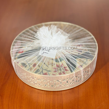 10" Printed Round Tray | TRG0010 | Decorative Printed Round Serving Gift Tray with Floral Designs Under ₹400 | Perfect Hamper & Wedding Festive Return Gift Tray