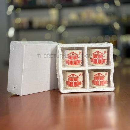 Terracotta Kulhad Ceramic Cup Set of 4 | TRG0078 | Ceramic Kulhad Tea & Coffee Cups Under ₹200 | Eco‑Friendly Traditional Cup Set & Festive Return Gift