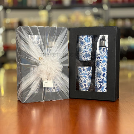 Floral Stainless Steel Bottle with 2 Tumblers | TRG0076 | Printed Steel Water Bottle with Matching Glass Set Under ₹900 | Elegant Drinkware Gift Set for Wedding Return Gifts