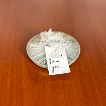 Printed Gold Plate | TRG0077 | Golden Finish Decorative Plate with Digital Floral Under ₹200 | Elegant Wedding & Housewarming Return Gift