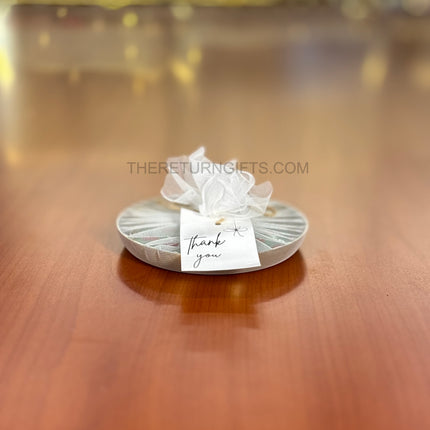 Printed Gold Plate | TRG0077 | Golden Finish Decorative Plate with Digital Floral Under ₹200 | Elegant Wedding & Housewarming Return Gift