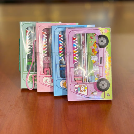 Kids Bus Stationery Set | TRG0098 | Bus‑Shaped Pencil Box with Pencils, Eraser, Sharpener & Scale Under ₹150 | Stationery Kit & Birthday Return Gift for Kids