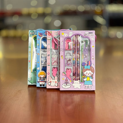 Kids Stationery Set | TRG0096 | Cartoon Stationery Gift Kit with Pencils, Eraser, Sharpener & Scale Under ₹100 | School Use Writing Set & Birthday Return Gift for Kids