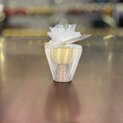 Brass Dessert Bowl with Wooden Base & Spoon | TRG0083 | Premium Brass Dessert Bowl on Wooden Stand with Spoon Under ₹800 | Elegant Serving Bowl & Wedding Return Gift