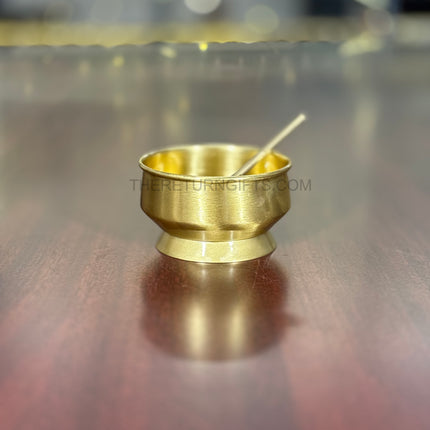 Brass Ice Cream Bowl with Spoon | TRG0092 | Brass Dessert Bowl & Spoon Gift Set Under ₹800 | Elegant Wedding & Housewarming Return Gift