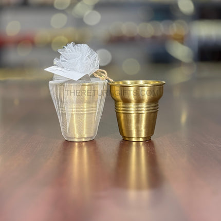 Brass Tumbler | TRG0088 | Pure Brass Drinking Glass Under ₹500 | Premium Water Tumbler & Wedding / Housewarming Return Gift