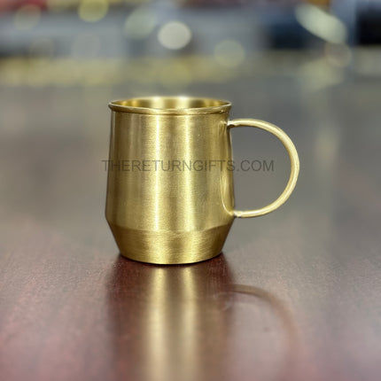 Brass Mug with Handle | TRG0087 | Handcrafted Brass Drinking Mug with Side Handle Under ₹700 | Traditional Water / Coffee Mug & Premium Wedding Gift
