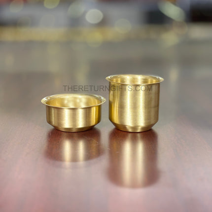 Brass Mini Dabara Set | TRG0082 | Small Brass Dabara-Tumbler Filter Coffee Set Under ₹800 | Mini Coffee Serving Set & Wedding / Housewarming Return Gift