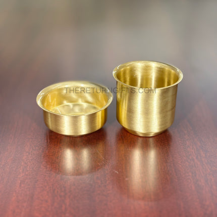 Brass Mini Dabara Set | TRG0082 | Small Brass Dabara-Tumbler Filter Coffee Set Under ₹800 | Mini Coffee Serving Set & Wedding / Housewarming Return Gift