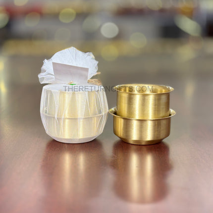 Brass Mini Dabara Set | TRG0082 | Small Brass Dabara-Tumbler Filter Coffee Set Under ₹800 | Mini Coffee Serving Set & Wedding / Housewarming Return Gift