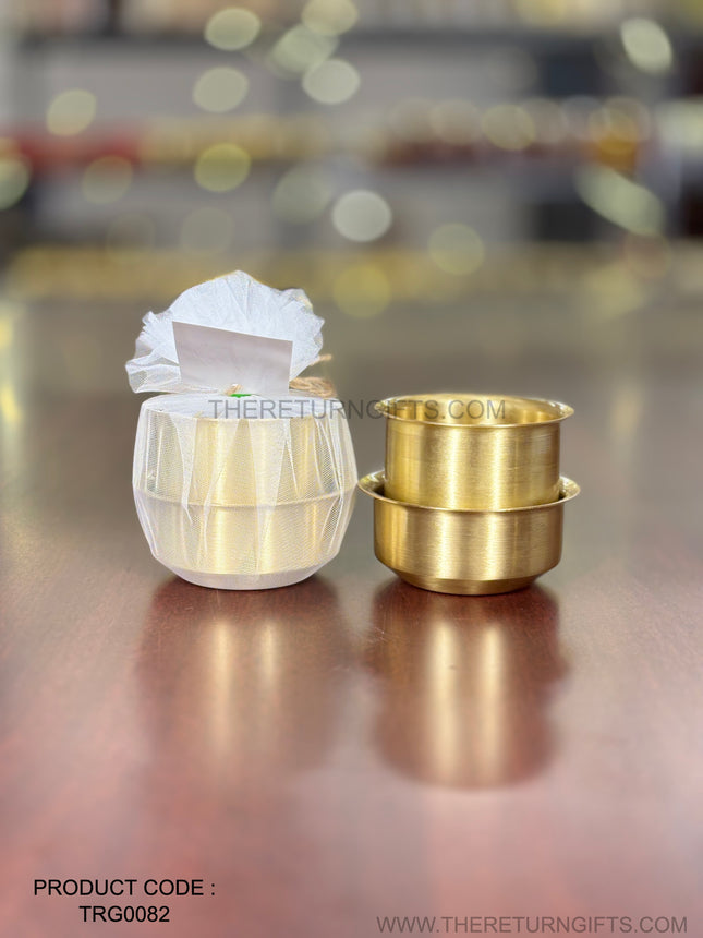 Brass Mini Dabara Set | TRG0082 | Small Brass Dabara-Tumbler Filter Coffee Set Under ₹800 | Mini Coffee Serving Set & Wedding / Housewarming Return Gift
