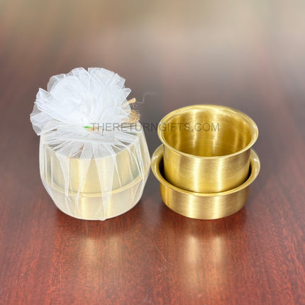 Brass Mini Dabara Set | TRG0082 | Small Brass Dabara-Tumbler Filter Coffee Set Under ₹800 | Mini Coffee Serving Set & Wedding / Housewarming Return Gift