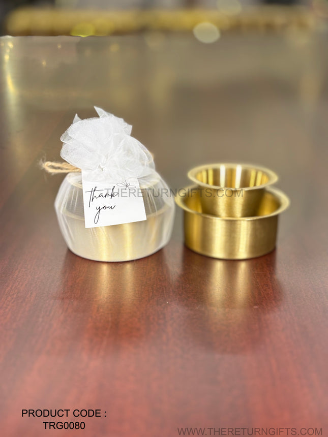 Brass Dabara Set Big | TRG0080 | Large Brass Dabara-Tumbler Filter Coffee Set Under ₹500 | Coffee Serving Set & Wedding / Housewarming Gift