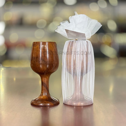 Wooden Goblet Cup | TRG0043 | Handcrafted Wooden Drinkware for Juice, Wine & Water Under ₹400 | Eco‑Friendly Stemmed Cup for Dining, Gifting & Return Gifts