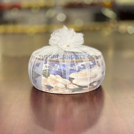 Wooden Round Floral Printed Roti/Chapathi Box | TRG0054 | Printed Round Wooden Box for Snacks, Dry Fruits & Jewellery Under ₹1100 | Decorative Wedding & Housewarming Return Gift