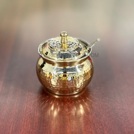Brass Ghee Pot with Lid Return Gift | TRG0128 | Handcrafted Brass Kitchen Gift Under ₹1200 | Wedding & Housewarming Favor