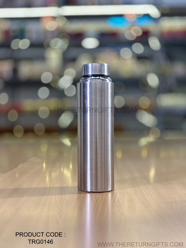 Slim Stainless Steel Water Bottle Return Gift | TRG0146| Sleek Steel Drinking Bottle | Wedding, Office & Utility Favor Under ₹250