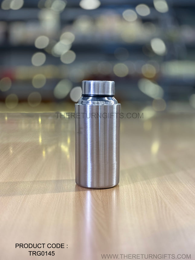 Stainless Steel Mini Water Bottle Return Gift | TRG0145 | Compact Steel Drinking Bottle | Wedding, School & Utility Favor Under ₹200