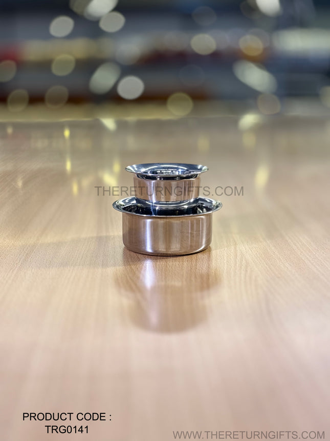 Stainless Steel Dabara Tumbler Set Return Gift | TRG0141 | Traditional South Indian Coffee Set | Wedding & Housewarming Favor Under ₹200