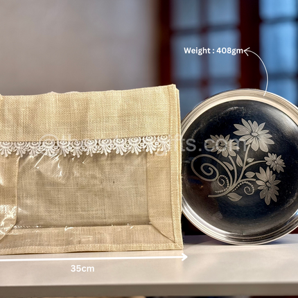11inch Stainless Steel Plate with Transparent Jute Bag