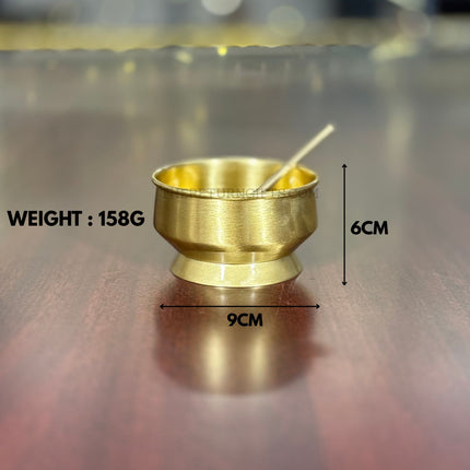 Brass Ice Cream Bowl with Spoon | TRG0092 | Brass Dessert Bowl & Spoon Gift Set Under ₹800 | Elegant Wedding & Housewarming Return Gift