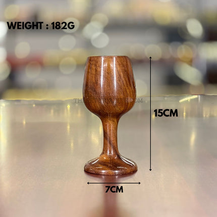 Wooden Goblet Cup | TRG0043 | Handcrafted Wooden Drinkware for Juice, Wine & Water Under ₹400 | Eco‑Friendly Stemmed Cup for Dining, Gifting & Return Gifts