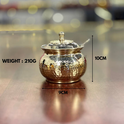 Brass Ghee Pot with Lid Return Gift | TRG0128 | Handcrafted Brass Kitchen Gift Under ₹1200 | Wedding & Housewarming Favor