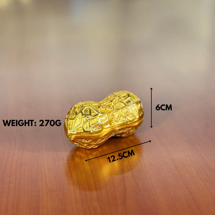 Golden Shaped Peanut Jar | TRG0028 | Gold Finish Metal Peanut‑Shape Jar Under ₹400 | Unique Wedding & Festive Return Gift Container