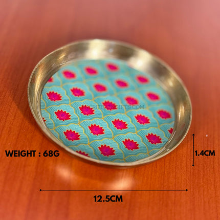 Printed Gold Plate | TRG0077 | Golden Finish Decorative Plate with Digital Floral Under ₹200 | Elegant Wedding & Housewarming Return Gift